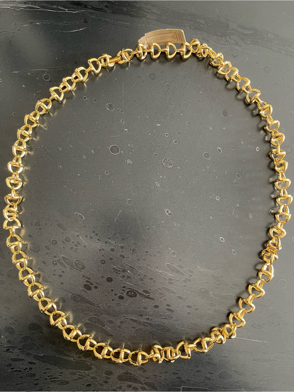 Vendome Vintage Gold tone Linked Necklace deadstock